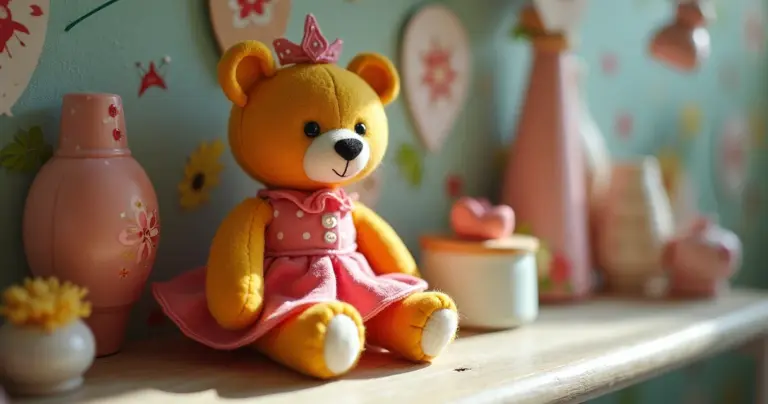 Ursa Princesa de Feltro: Charme Artesanal para Quartos Mágicos Ursa Princesa de Feltro: Charme Artesanal para Quartos Mágicos