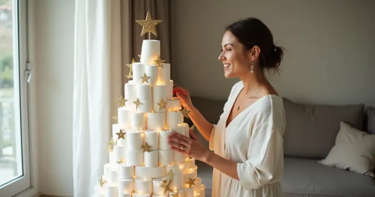 Árvore de Natal com Papel Higiênico: Decoração Única por Menos de R$20 Árvore de Natal com Papel Higiênico: Decoração Única por Menos de R$20