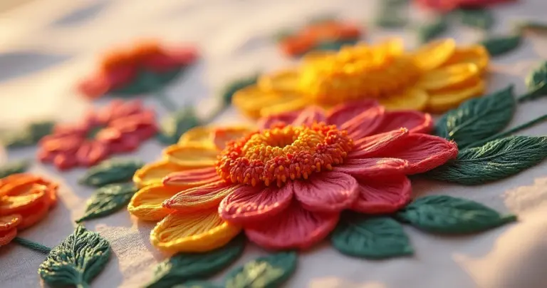 Bordados em Ponto Reto Flores: Crie Pétalas que Saltam do Tecido Bordados em Ponto Reto Flores: Crie Pétalas que Saltam do Tecido