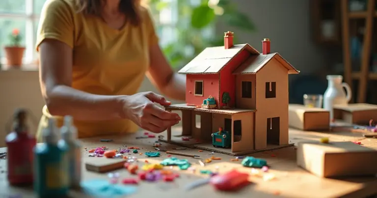 Casinha de boneca feita com papelão que custa R$ 50 e dura anos Casinha de boneca feita com papelão que custa R$ 50 e dura anos