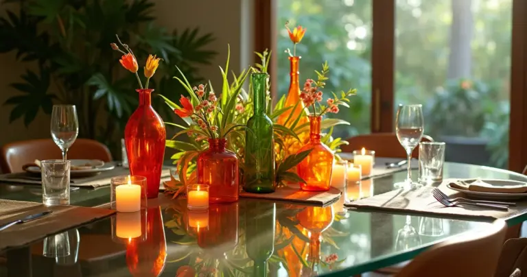 27 Ideias de Enfeites para Mesa de Jantar de Vidro (Do Barato ao Luxo) 27 Ideias de Enfeites para Mesa de Jantar de Vidro (Do Barato ao Luxo)