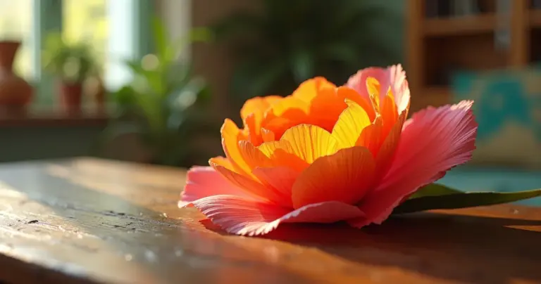 Flor de papel crepe em 5 minutos: transforme sua decoração agora Flor de papel crepe em 5 minutos: transforme sua decoração agora