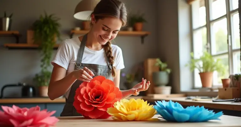 Flor de papel para festa junina passo a passo: decoração profissional por menos de R$2 Flor de papel para festa junina passo a passo: decoração profissional por menos de R$2