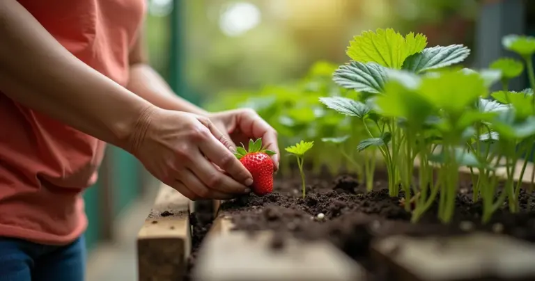 Horta suspensa de morango: colha até 1kg por planta em espaços minúsculos Horta suspensa de morango: colha até 1kg por planta em espaços minúsculos