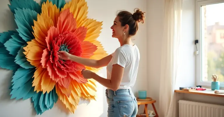 Mosaico de papel crepom: transforme sua parede gastando menos de R$ 50