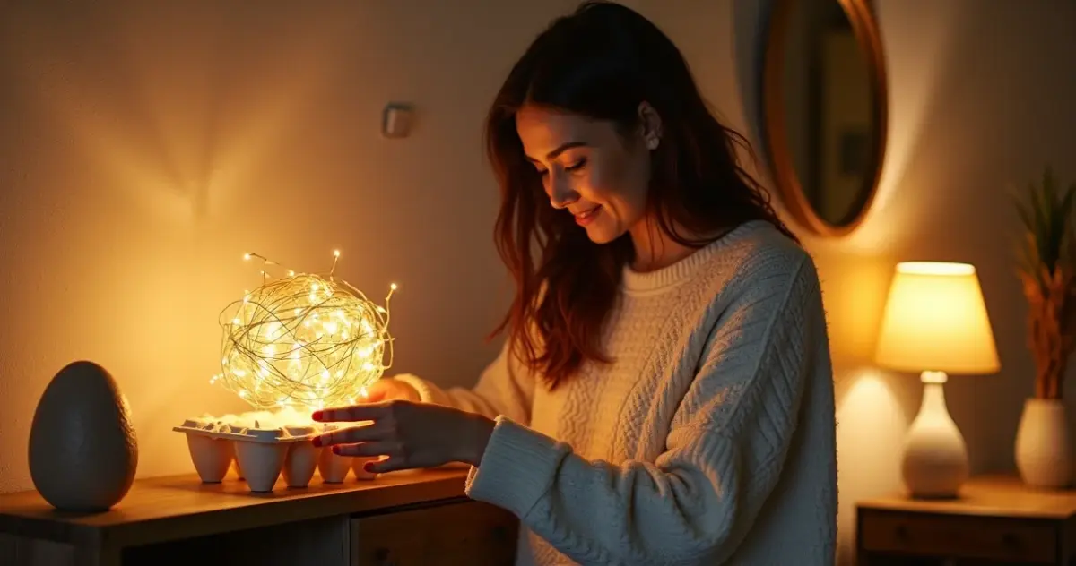 Pisca Pisca com Caixa de Ovo: Decoração Única por Menos de R$ 30 Pisca Pisca com Caixa de Ovo: Decoração Única por Menos de R$ 30