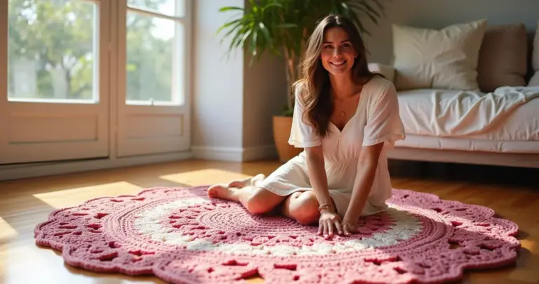 15 Ideias de Tapete Crochê Rosa para Cada Canto da Sua Casa 15 Ideias de Tapete Crochê Rosa para Cada Canto da Sua Casa