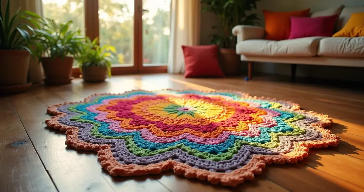 Tapete de croche simples quadrado: faça em 1 fim de semana e mude sua casa Tapete de croche simples quadrado: faça em 1 fim de semana e mude sua casa