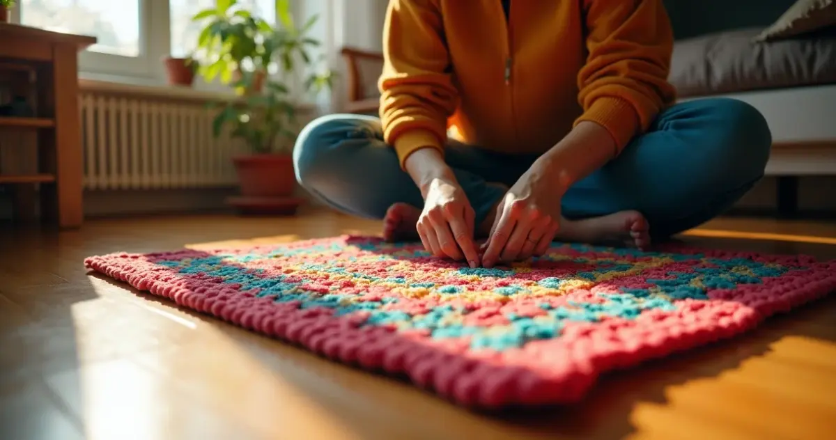 Tapete quadrado de crochê simples: a técnica que evita tapetes tortos para sempre Tapete quadrado de crochê simples: a técnica que evita tapetes tortos para sempre
