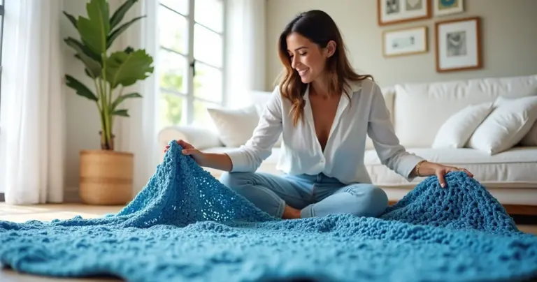 15 Ideias de Tapetes de Crochê Azul que Vão Revolucionar Sua Casa 15 Ideias de Tapetes de Crochê Azul que Vão Revolucionar Sua Casa