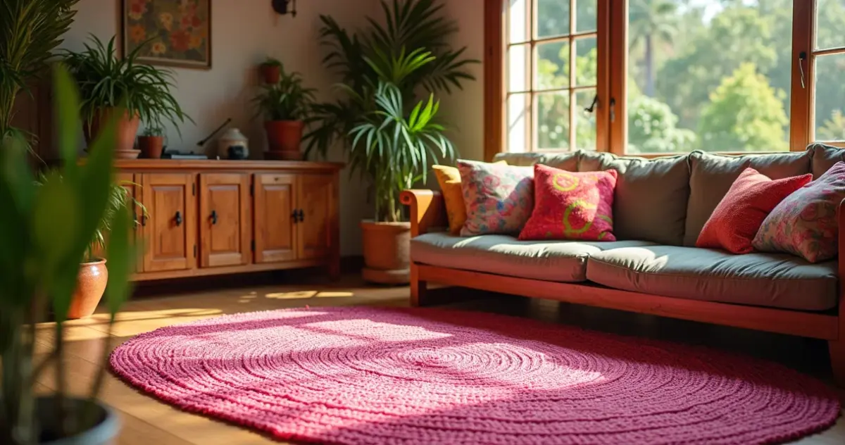 9 Ideias de Tapetes de Crochê Rosa Que Vão Transformar Sua Casa 9 Ideias de Tapetes de Crochê Rosa Que Vão Transformar Sua Casa