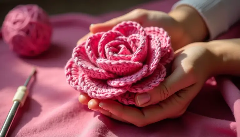 Gráfico rosa de crochê: passo a passo para flor volumosa Gráfico rosa de crochê: passo a passo para flor volumosa