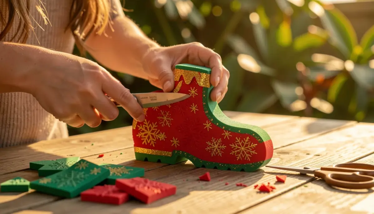 Molde de Bota de Natal em Eva para Imprimir Grátis e Passo a Passo Molde de Bota de Natal em Eva para Imprimir Grátis e Passo a Passo