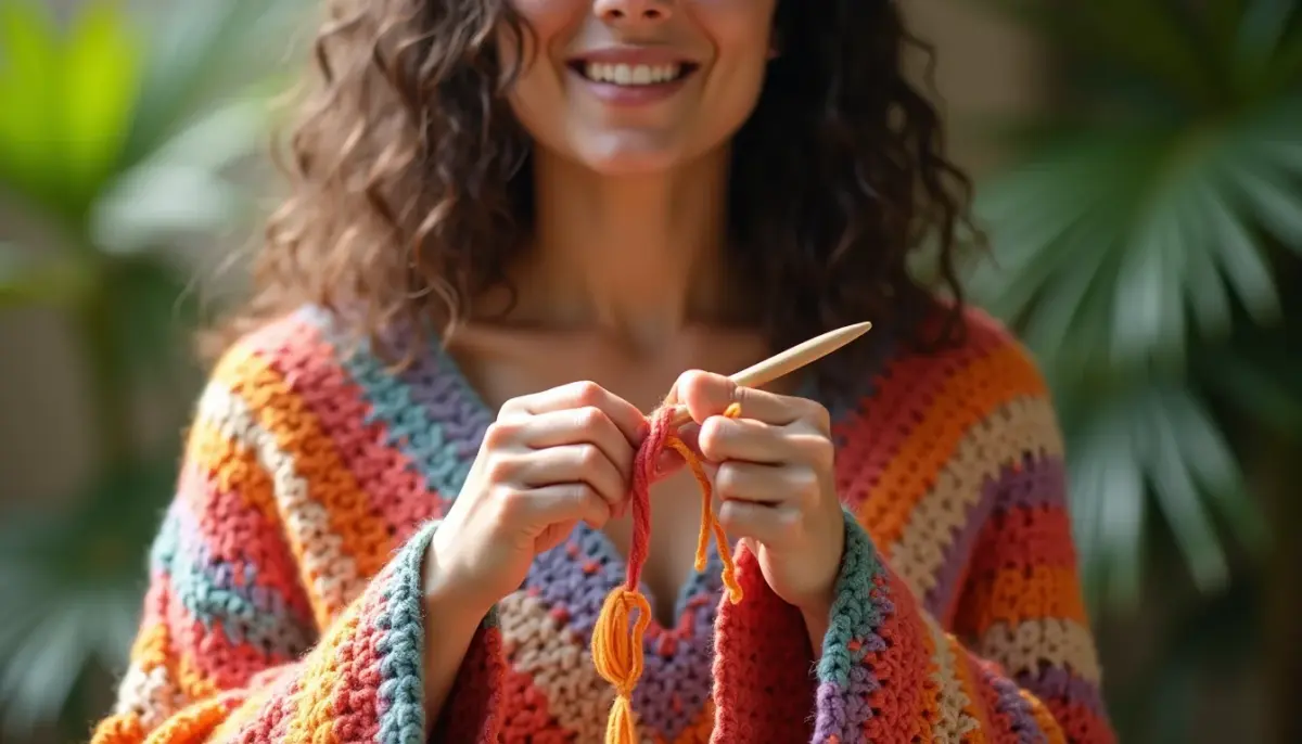 Poncho de crochê feminino passo a passo: não erre mais o caimento