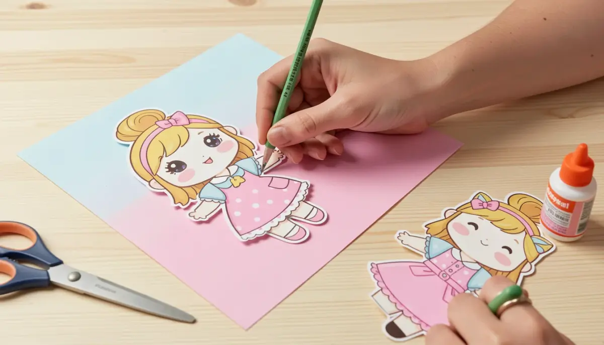 Molde de Boneca de Papel Kawaii para Imprimir Grátis e Fácil Molde de Boneca de Papel Kawaii para Imprimir Grátis e Fácil