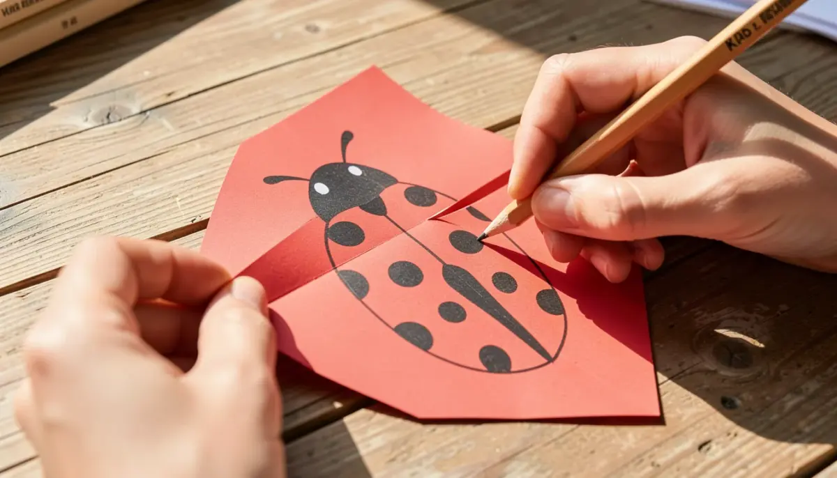 Passo a Passo Desenho Joaninha Simétrica para Artesanato