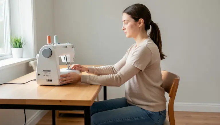 Posição Correta para Costurar com Máquina Portátil sem Dor Posição Correta para Costurar com Máquina Portátil sem Dor