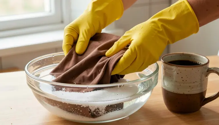 Truque Para Fixar Tinta Marrom no Tecido com Vinagre, Sal e Café Truque Para Fixar Tinta Marrom no Tecido com Vinagre, Sal e Café