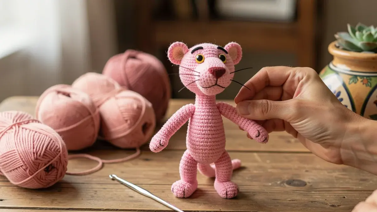 Pantera Cor-de-Rosa Amigurumi: Receita Passo a Passo com Dicas de Crochê Pantera Cor-de-Rosa Amigurumi: Receita Passo a Passo com Dicas de Crochê