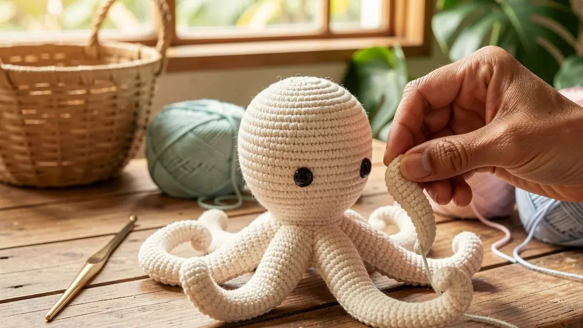 Polvo Amigurumi Fofo: Receita Completa com Tentáculos Espirais Polvo Amigurumi Fofo: Receita Completa com Tentáculos Espirais