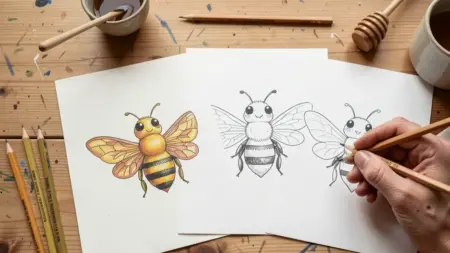 Abelha para Colorir e Imprimir: Estilos Kawaii, Realista e Cartoon
