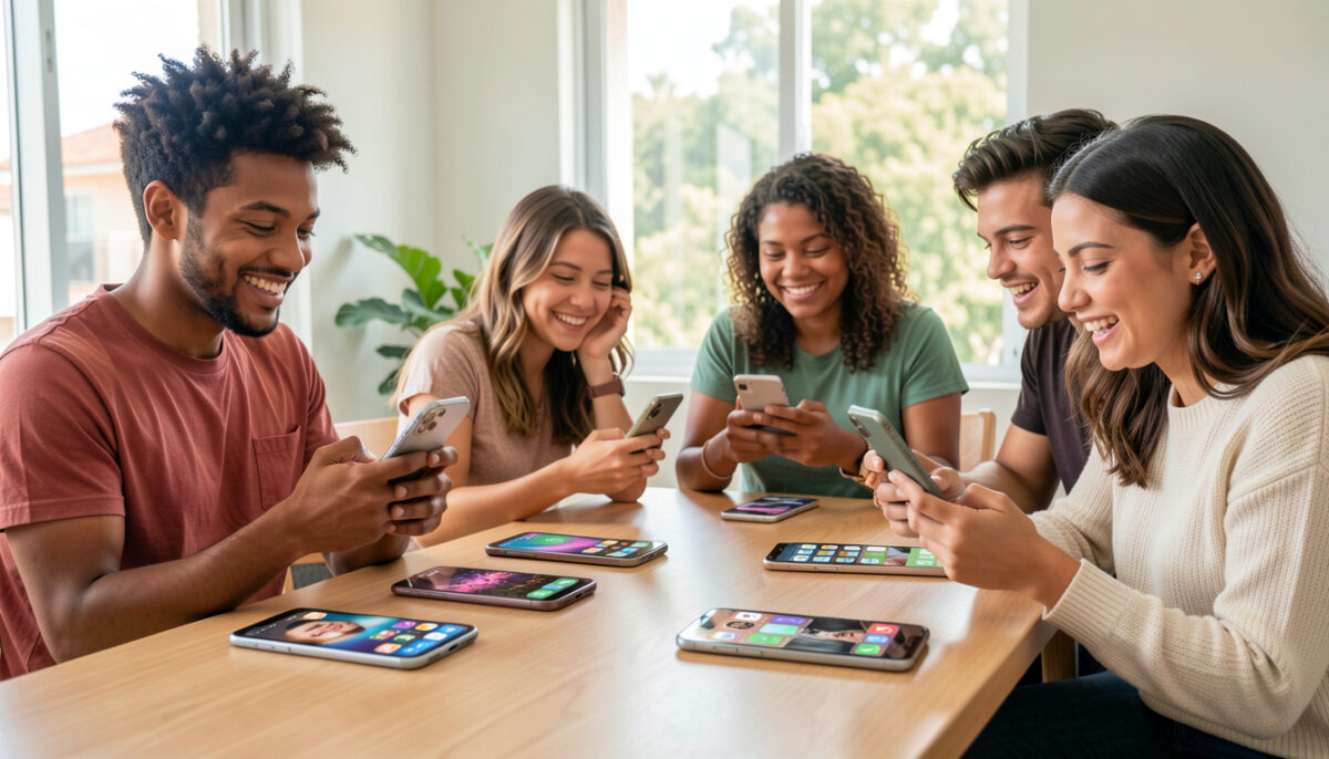 Criatividade no celular: personalização de mensagens e perfis Jovens brasileiros personalizando celulares com criatividade.