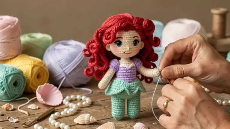 Princesa Ariel Amigurumi: Passo a Passo Completo com Dicas de Acabamento Princesa Ariel Amigurumi: Passo a Passo Completo com Dicas de Acabamento